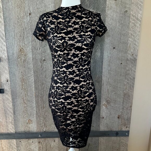 B Darlin Cocktail Dress Sixe 1/2 Black Lace - Picture 1 of 11
